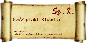 Széplaki Klaudia névjegykártya