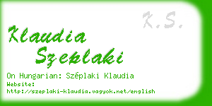 klaudia szeplaki business card