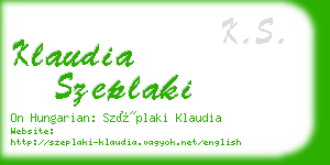 klaudia szeplaki business card